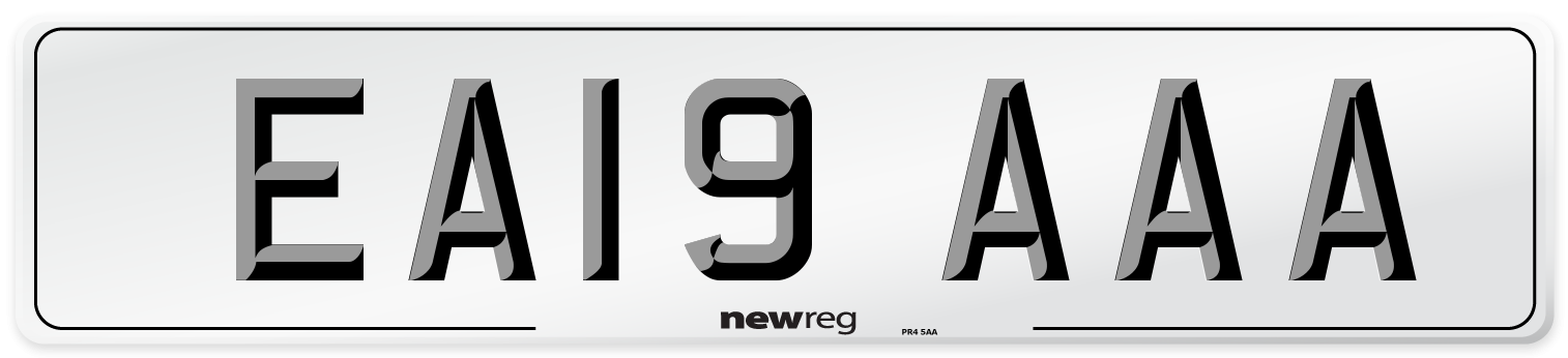 EA19 AAA Number Plate from New Reg